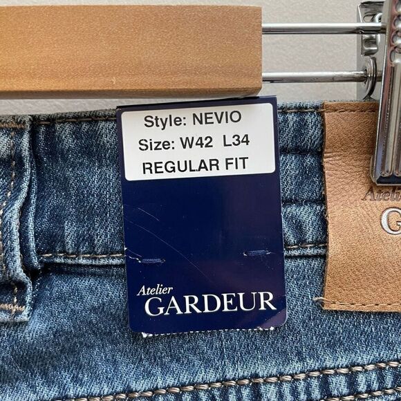 Atelier Gardeur Nevio Jeans Mens Size 42x34 Blue Regular Fit New - Picture 8 of 15